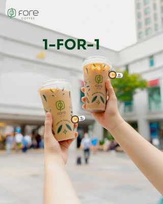 Image 64: Celebrate Payday with a Double Dose of Fore Coffee! ☕ Enjoy our 1-for-1 deal on all handcrafted drinks! Perfect for catching up with a friend, fueling your work week, or simply indulging in your coffee cravings. Don't miss out! This offer is valid for today only! #ForeCoffeeSingapore