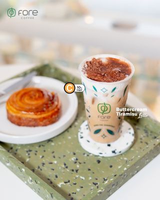 Image 55: Ready for a sweet pick-me-up? Try out our favorite pairing: Buttercream Tiramisu Latte & Kouign-Amann today! #ForeCoffeeSingapore